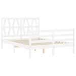 vidaXL Cadre de lit sans matelas blanc bois massif