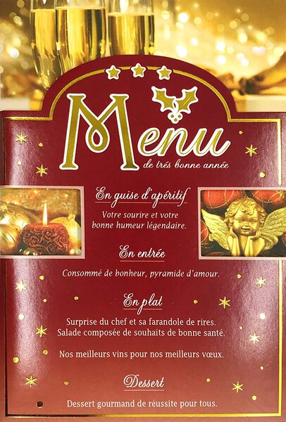 Lot 10 cartes identiques bonne année meilleurs vœux avec 10 enveloppes blanches