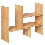 Organisateur de bureau modulable à 3 formes rangement de bureau réglable peu encombrant petite décoration de bibliothèque pour bureau cuisine et salle de bain 64 7 cm bambou naturel 12_0001497