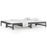 vidaXL Lit coulissant Gris 2x(90x200) cm Bois de pin massif