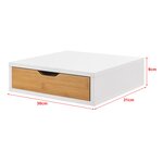 Organisateur de bureau MDF 9 x 30 x 31 cm blanc effet bambou 03_0006353