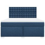 vidaXL Sommier à lattes de lit avec matelas Bleu 180x200 cm Tissu