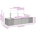 vidaXL Ensemble de canapés de jardin 5 pièces avec coussins noir poly rattan acacia