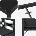 vidaXL Ensemble de Salle à Manger de Jardin de 9 Pièces avec Coussins Noir en Rattan PE