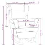 vidaXL Fauteuil à bascule et pieds en bois d'hévéa Gris foncé Velours