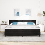 Lit Box Spring vidaXL avec Matelas et LED Noir 200x200 cm Velours