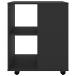 vidaXL Armoire à roulettes Noir 60x53x72 cm Bois d’ingénierie