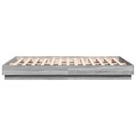 vidaXL Cadre de lit avec LED sans matelas sonoma gris 120x200 cm