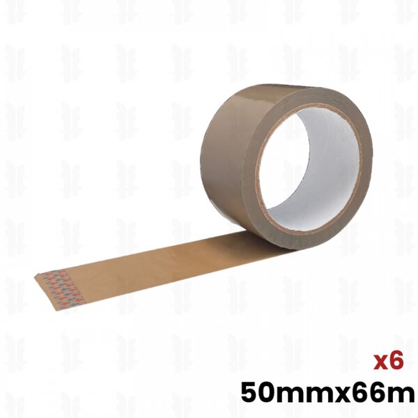 6x rouleaux adhésifs Havane  50mm x 66m