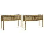 vidaXL Jardinières 2 Pièces avec pieds bois de pin imprégné