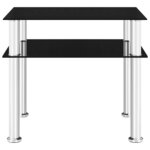 vidaXL Table d'appoint Noir 45x50x45 cm Verre trempé
