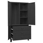 vidaXL Garde-robe industrielle Noir 90x50x180 cm Métal