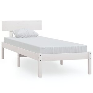 vidaXL Cadre de lit Blanc Bois de pin massif 90x190 cm Simple