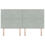 vidaXL Tête de Lit LED Gris Clair 90 cm Velours