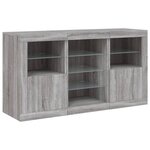 vidaXL Buffet avec lumières LED sonoma gris 123x37x67 cm
