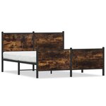 vidaXL Cadre de lit en métal sans matelas chêne fumé 160x200 cm