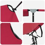 vidaXL Chaises longues pliantes 2 Pièces avec auvent rouge en tissu Oxford 600D