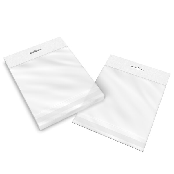 Lot de 100 160x163 mm sac transparent cellophane avec dispositif d'accrochage en rayon - 100