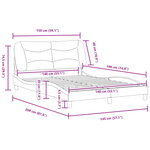 vidaXL Cadre de lit sans matelas gris foncé 140x190 cm tissu