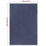 vidaXL Tapis rectangulaire Bleu marine 200x300 cm Coton