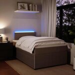 vidaXL Sommier à lattes de lit et matelas Gris clair 120x200cm Velours