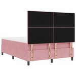 vidaXL Lit Box Spring avec Matelas Rose 140x200 cm Velours
