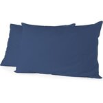 2 taies d'oreiller rectangulaires 50 x 70 cm -Bleu