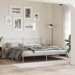 vidaXL Cadre de lit métal sans matelas et tête de lit blanc 193x203 cm