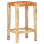 vidaXL Tabourets de bar lot de 2 marron cuir véritable 75 cm