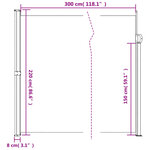 vidaXL Auvent latéral rétractable vert foncé 220x300 cm