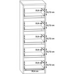 Commode CHELSEA 5 tiroirs - 41 8 cm - optique béton clair KILOX et blanc mat