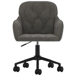 Chaise fauteuil siège pivotante de bureau informatique étude foncé velours gris 02_0024133