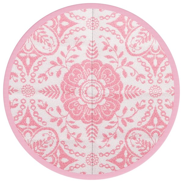 vidaXL Tapis d'extérieur rose Ø120 cm PP