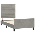 vidaXL Cadre de lit avec tête de lit Gris clair 90x190 cm Velours