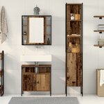 vidaXL Meuble sous lavabo avec lavabo intégré en bois vieilli en bois d'ingénierie