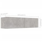 vidaXL Meuble TV Gris béton 120x30x30 cm Bois d’ingénierie