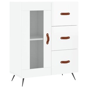 vidaXL Buffet Blanc brillant 69 5x34x90 cm Bois d'ingénierie