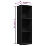 vidaXL Bibliothèque/Meuble TV Noir 36 x 30 x 114 cm Aggloméré