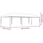 vidaXL Tente de réception 4 x 9 m Blanc