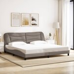 vidaXL Cadre de lit avec LED sans matelas taupe 200x200 cm tissu