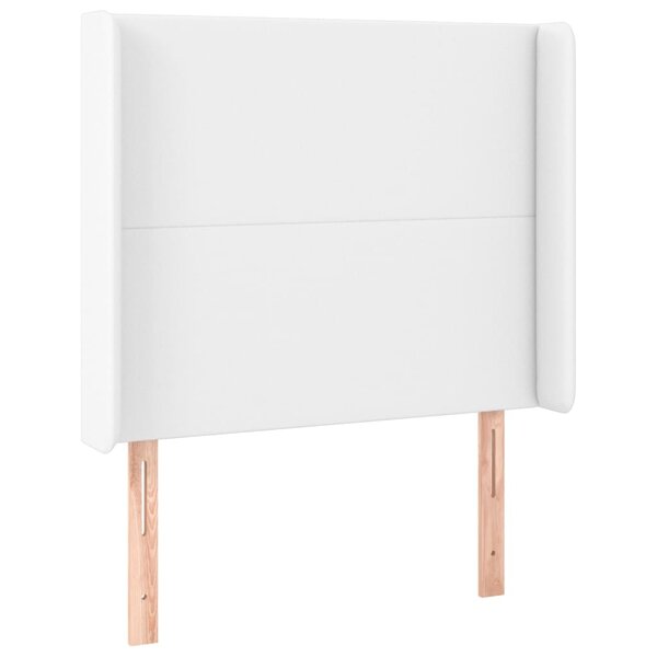 vidaXL Tête de lit avec oreilles Blanc 103x16x118/128 cm Similicuir