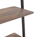 vidaXL Étagère inclinée à 3 niveaux Marron foncé et noir 64x34x116 cm