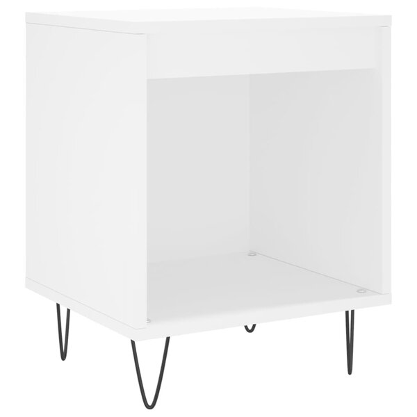 vidaXL Table de chevet Blanc 40x35x50 cm Bois d’ingénierie