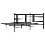 vidaXL Cadre de lit métal avec tête de lit noir 183x213 cm