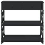 vidaXL Table console noir 75x28x75 cm bois d'ingénierie