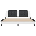 vidaXL Cadre de lit avec LED sans matelas blanc et noir 180x200 cm
