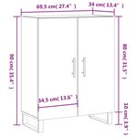 vidaXL Buffet Blanc brillant 69 5x34x90 cm Bois d'ingénierie