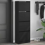 vidaXL Armoire à chaussures 4 tiroirs rabattables noir 60x34x187 5 cm