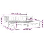 vidaXL Lit de jour avec lit gigogne noir 90x200 cm bois de pin massif