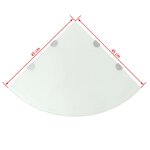 vidaXL Étagère de coin avec supports chromés Verre Blanc 45 x 45 cm